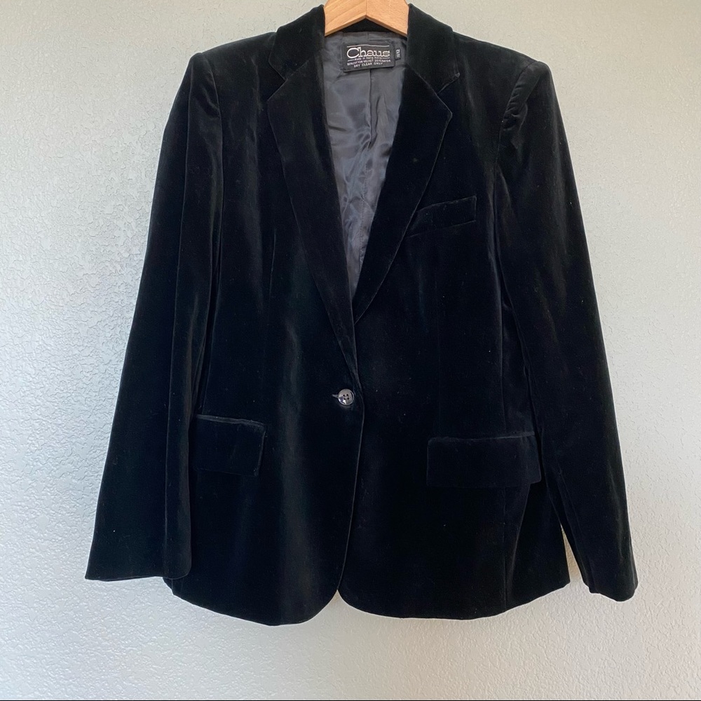 Vintage black velvet blazer